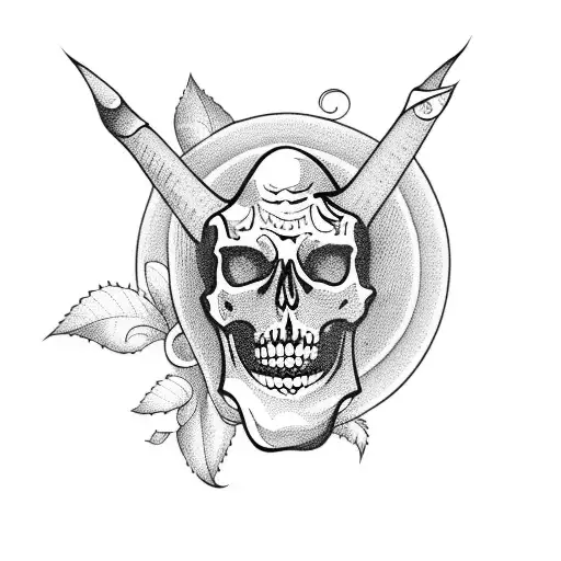 gothic cute skeleton tattoo design idea