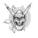 gothic cute skeleton tattoo design idea