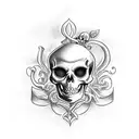 gothic cute skeleton tattoo design idea