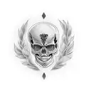 gothic cute skeleton tattoo design idea