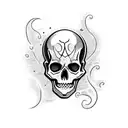 gothic cute skeleton tattoo design idea