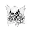 gothic cute skeleton tattoo design idea