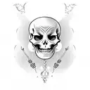 gothic cute skeleton tattoo design idea