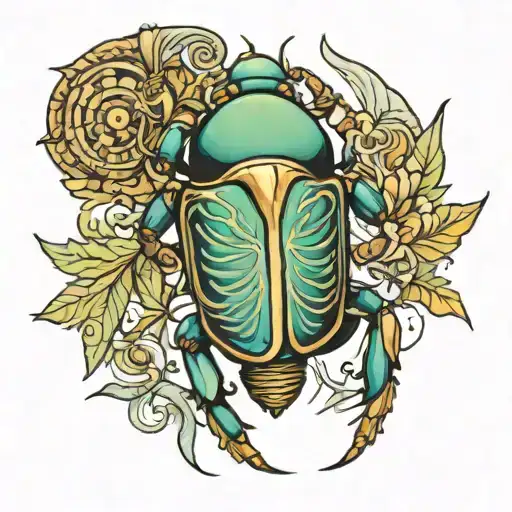 scarab beetle tattoo design idea