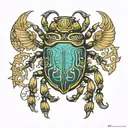 scarab beetle tattoo design idea