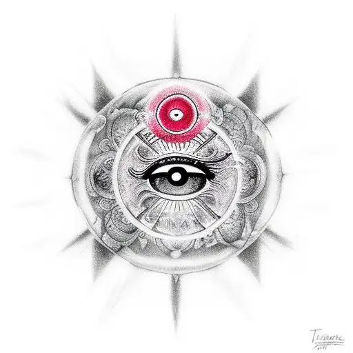 3rd eye, mandala, itachi sharingan tattoo design idea