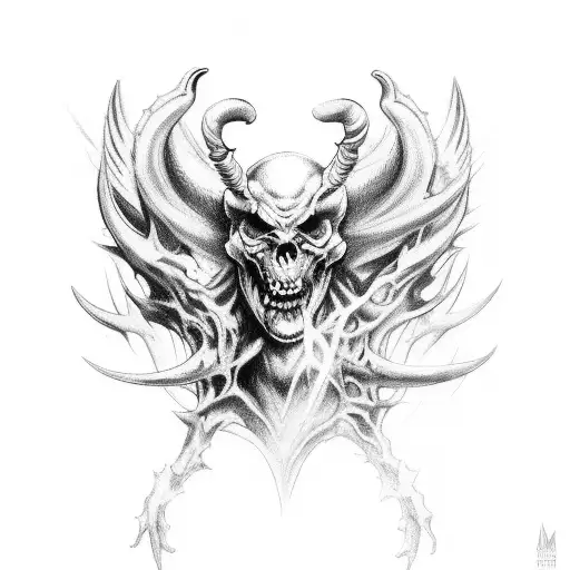 devil fighting angel tattoo design idea