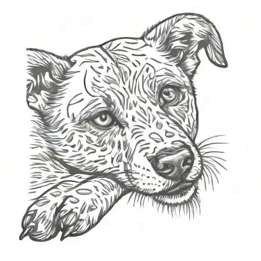 outline of staffys paw  tattoo design idea