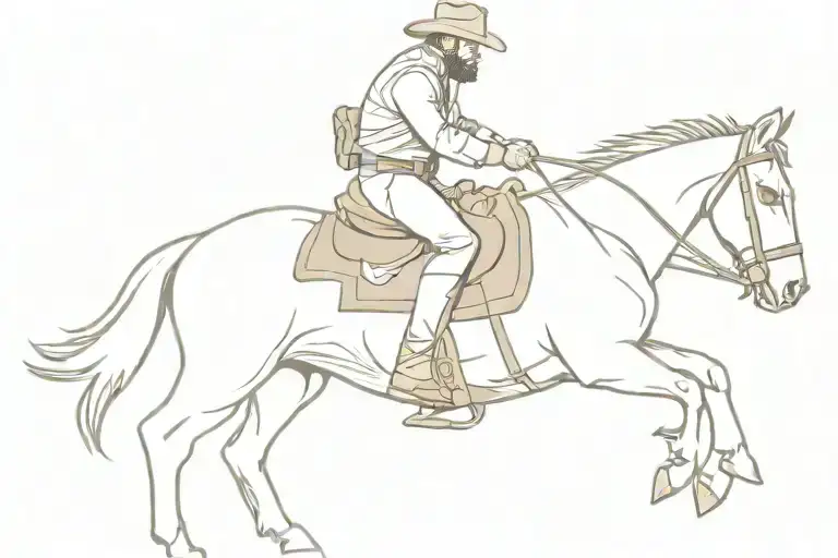 arthur morgan riding a horse  tattoo design idea