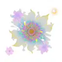 sakura flowers,stickers,sun tattoo design idea