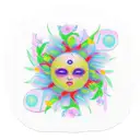 sakura flowers,stickers,sun tattoo design idea