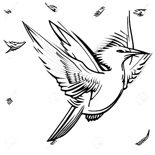 daultess sign and Mockingjay  tattoo design idea