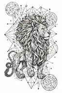 lion and leo star constellation tattoo design idea