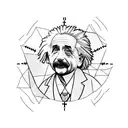 Albert Einstein and time travel tattoo design idea