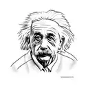 Albert Einstein and time travel tattoo design idea