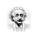 Albert Einstein and time travel tattoo design idea