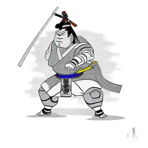 samurai sumo warrior tattoo design idea