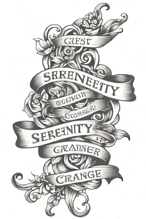 serenity prayer written tattoo design idea