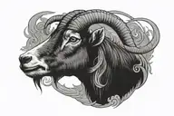a goat that says blessed in heaven  tattoo design idea