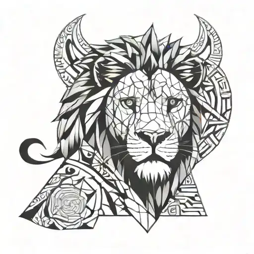 jul ceasar head looks angry lion tattoo design idea