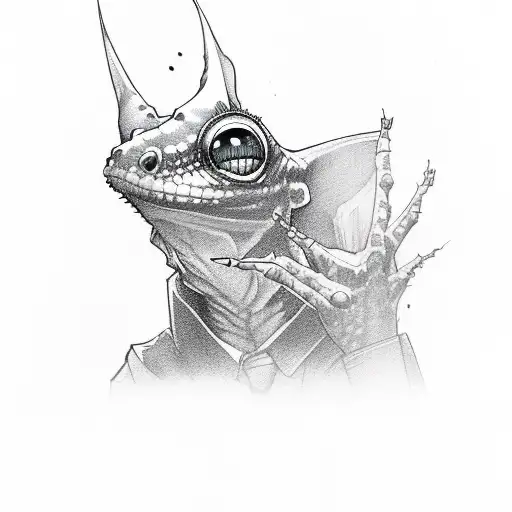 crested gecko as the joker tattoo design idea