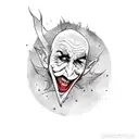 joker card that's on fire tattoo design idea