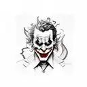 joker card that's on fire tattoo design idea