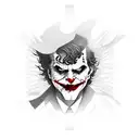 joker card that's on fire tattoo design idea