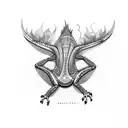 joker card that's on fire with a crested gecko crawling on the card tattoo design idea