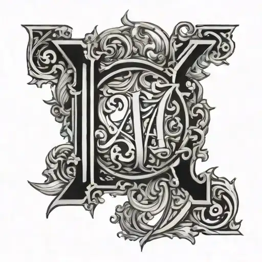 SJW monogram using the letters tattoo design idea