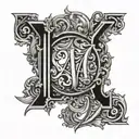SJW monogram using the letters tattoo design idea