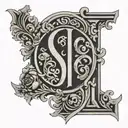 SJW monogram using the letters tattoo design idea