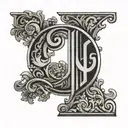 SJW monogram using the letters tattoo design idea