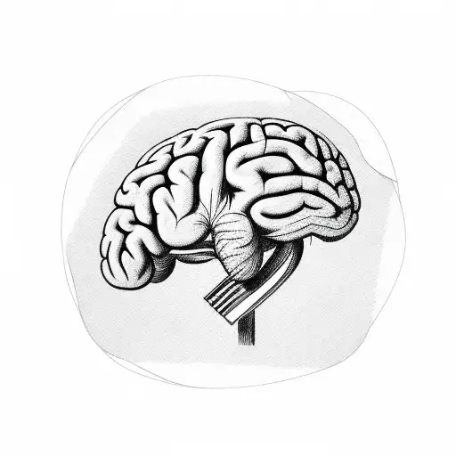 brain wraped in bandages infront of cross tattoo design idea
