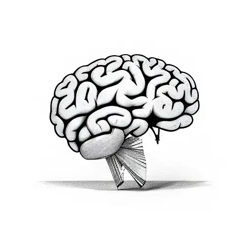 brain wraped in many bandages tattoo design idea