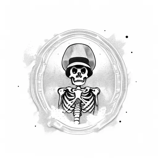 Skeleton Billy the kid tattoo design idea