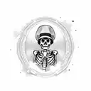 Skeleton Billy the kid tattoo design idea
