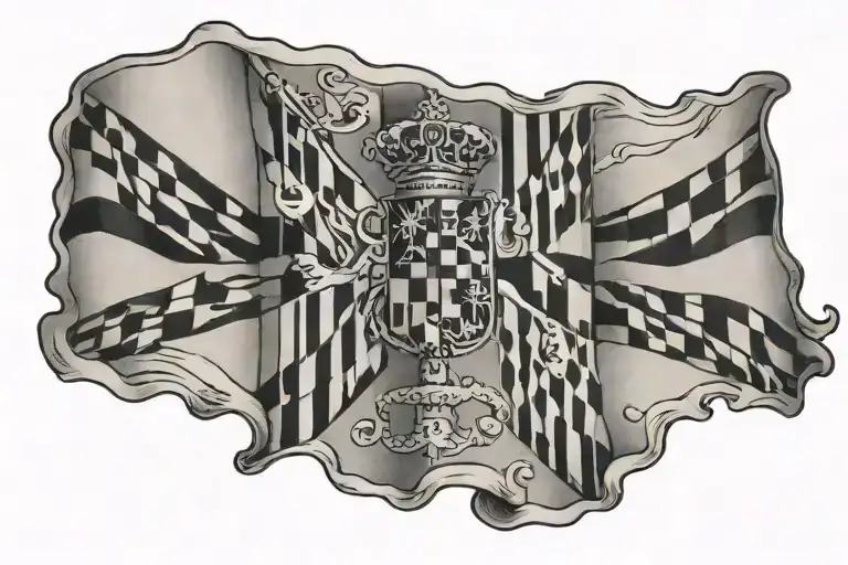 Maryland flag tattoo design idea