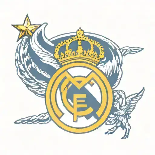 real madrid logo whit champions league and stadium tattoo design idea