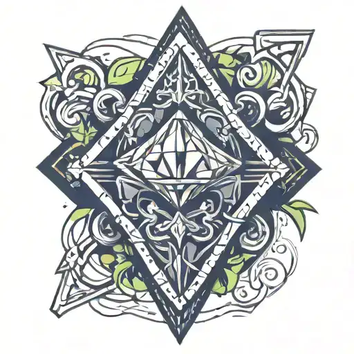 Diamond with king of diamonds symbol in it reflecting mma tattoo design idea