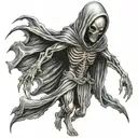 alien grim reaper full body tattoo design idea
