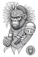 gorilla Aztec warrior tattoo design idea