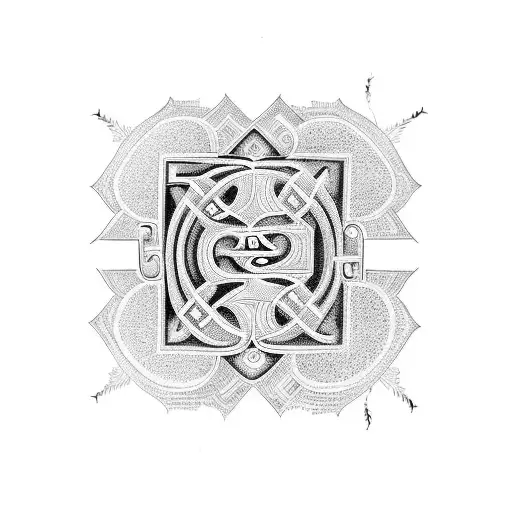 ambigram of the words- renuka, madan. one way reads madan and other way reads renuka tattoo design idea