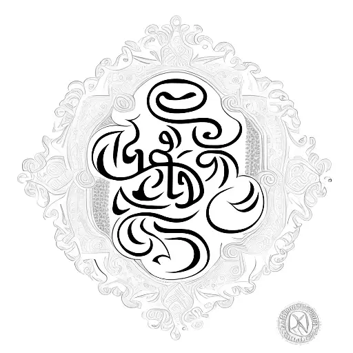 ambigram of the words- renuka, madan. one way reads madan and other way reads renuka tattoo design idea