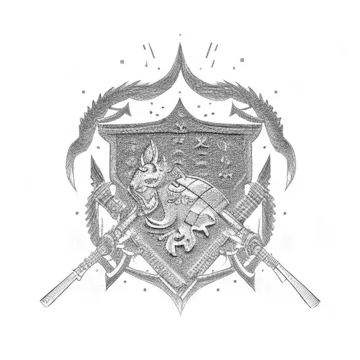 Japanese-inspired military police badge tattoo design idea