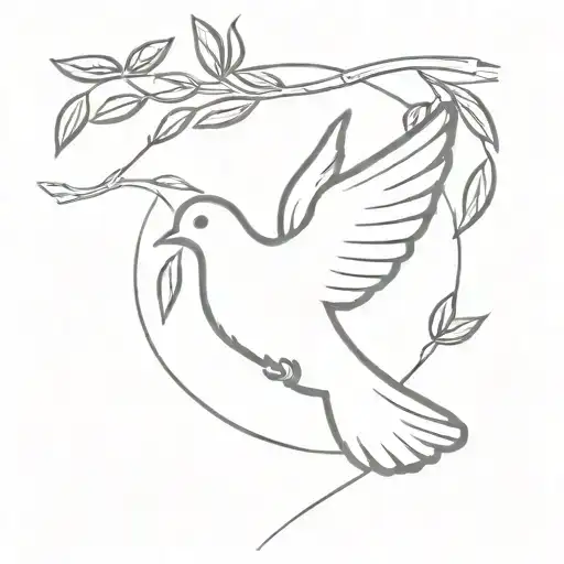 dove carrying an olive branch tattoo design idea