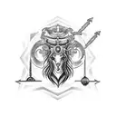 aquarius dominant mixed with aries and gemini tattoo design idea