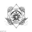 aquarius dominant mixed with aries and gemini tattoo design idea