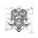 aquarius dominant mixed with aries and gemini tattoo design idea