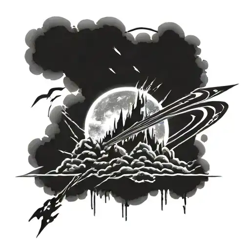 ff7 meteor and akatsuki cloud tattoo design idea